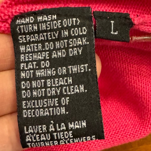 CHRISTINA ROTELLI Vintage Pink Cardigan Sweater Monkeys Martinis Size L - Picture 15 of 16